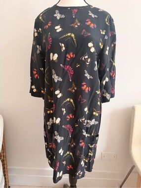 Equipment Black Floral Silk Dress